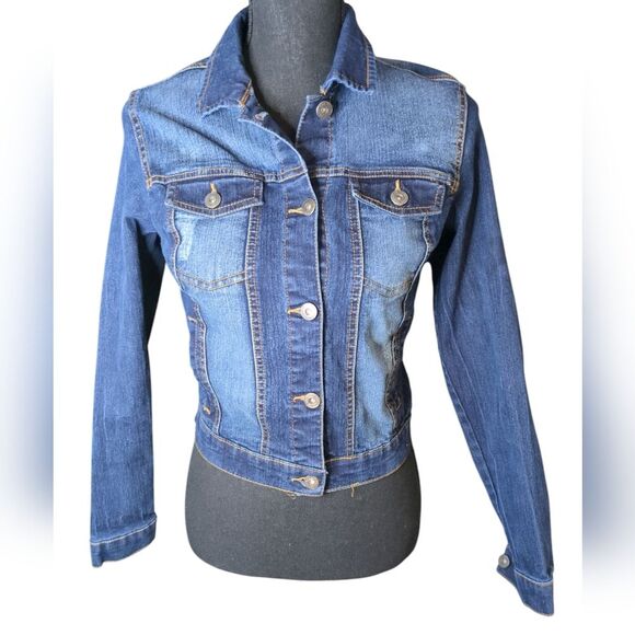 New Look Dark Wash Denim Jacket - Button-Up, Classic-Size S - Picture 1 of 5